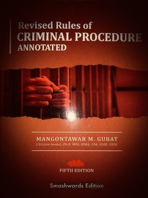 cover image of The Revised Rules of Criminal Procedure Annotated